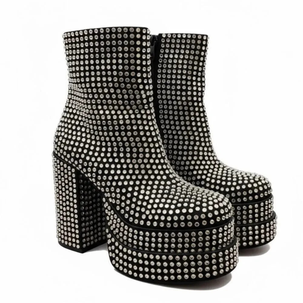 Steve Madden Cobra Platform Rhinestone Boots